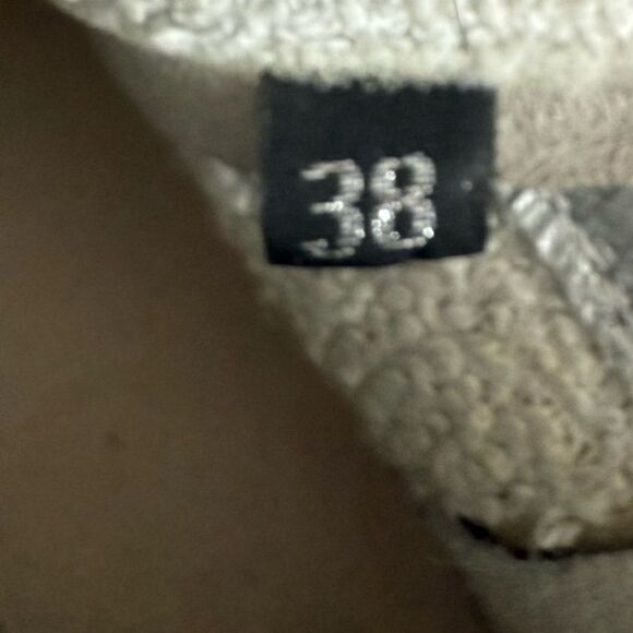 P448 SKATE HIGH TOP LEOPARD PRINT TEXTILE / LEATHER SNEAKERS SIZE 38 IN BLACK - Picture 8 of 10